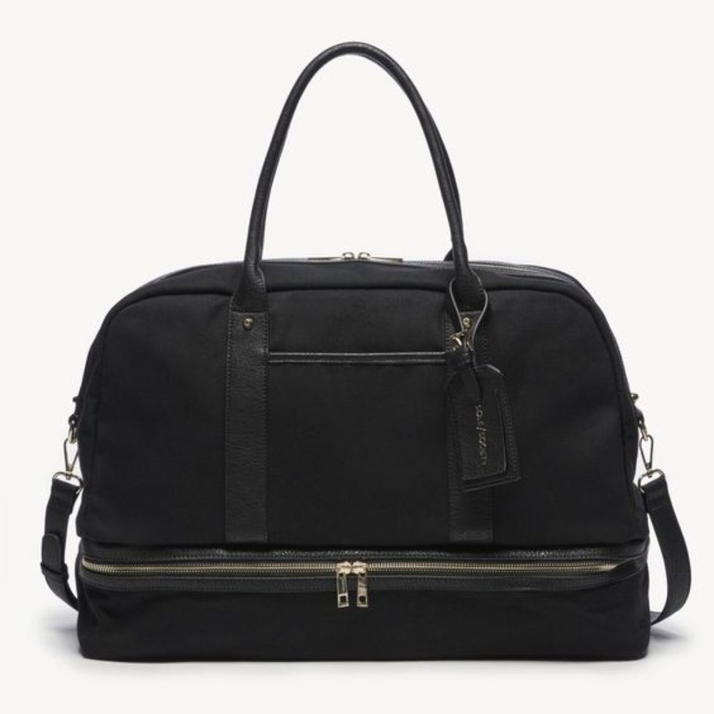 Sole Society Black Canvas Weekender Bag